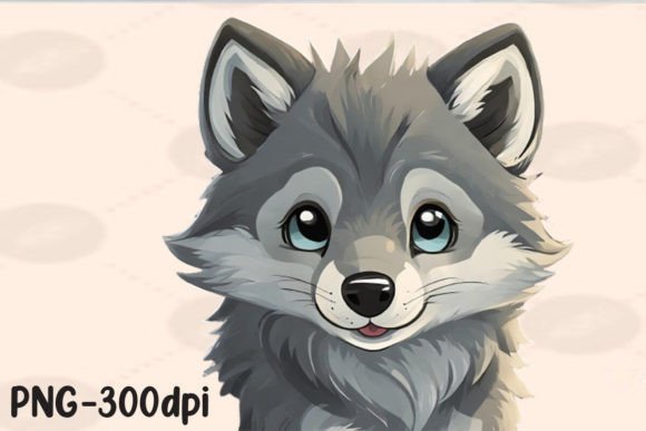 Download Kawaii Gray Wolf Sublimation - Premium Resources