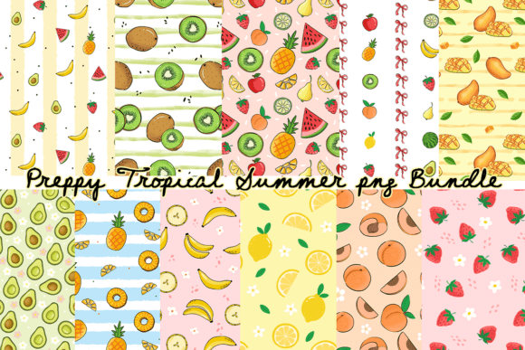 Download Preppy Tropical Summer Background Bundle - Summer background bundle Collection