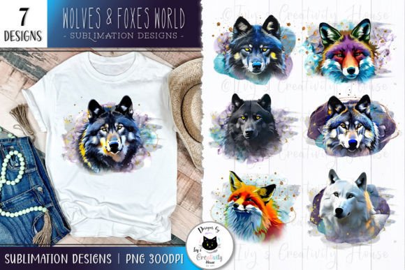 Download Magical Wolf &amp; Fox Sublimation Bundle - Magical wolf Collection