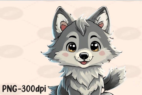 Download Kawaii Gray Wolf Sublimation - Premium Resources